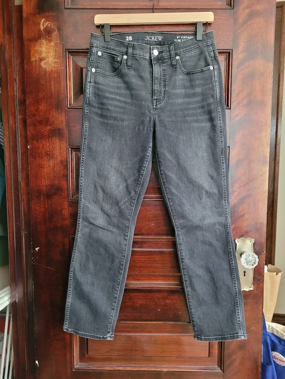 J.Crew 9" Vintage Slim Straight Charcoal Straight Jeans
